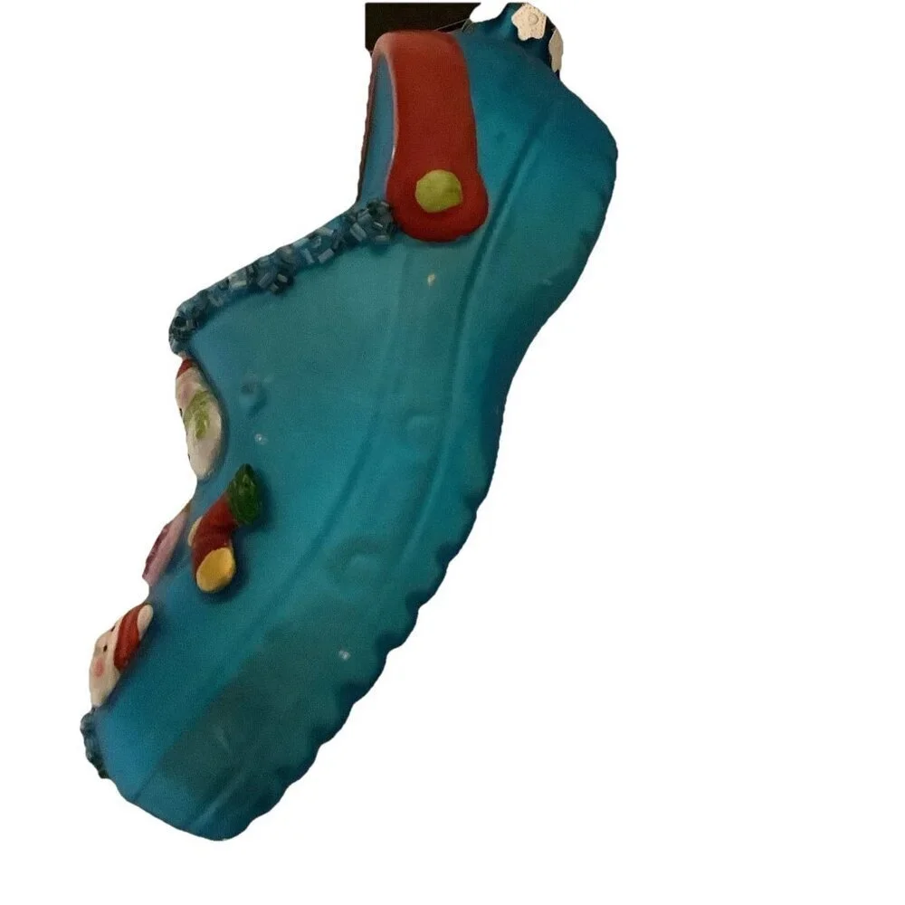 Robert Stanley Blue Crocs Shoe Christmas Ornament Classic Croc W Charms Glass